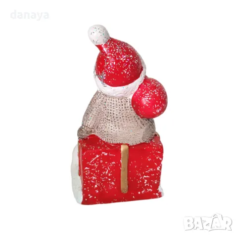 5346 Светеща керамична фигура Дядо Коледа с куче, 15 см, снимка 6 - Декорация за дома - 47542273