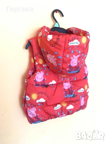 Грейка Peppa Pig 3-4 г (104 см) – като нова, топла, с качулка, снимка 3 - Детски якета и елеци - 54015621