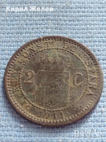 Рядка монета 2 сентавос 1911г. Испания за КОЛЕКЦИОНЕРИ 23908