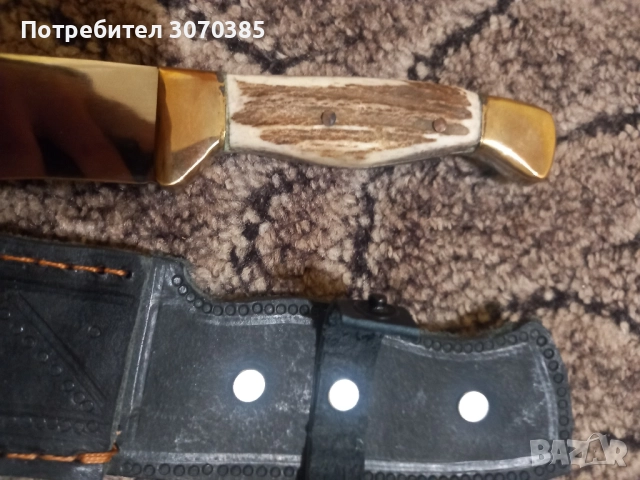 Ловен нож с дръжка от еленов рог, снимка 4 - Ножове - 52393205