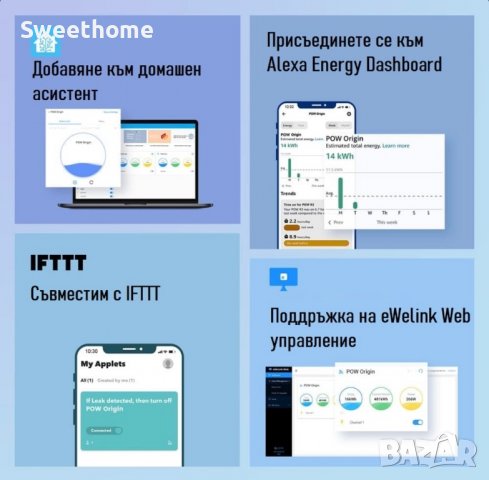 SONOFF POW Elite 20A – Смарт Прекъсвач с измерване на консумираната енергия, снимка 7 - Други - 40236343