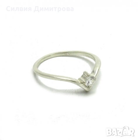 Сребърен пръстен с камък 3мм циркон печат 9️⃣2️⃣5️⃣, снимка 3 - Пръстени - 35342668