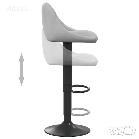 vidaXL Бар табуретки, 2 бр, светлосиви, кадифе, снимка 7 - Столове - 56147105