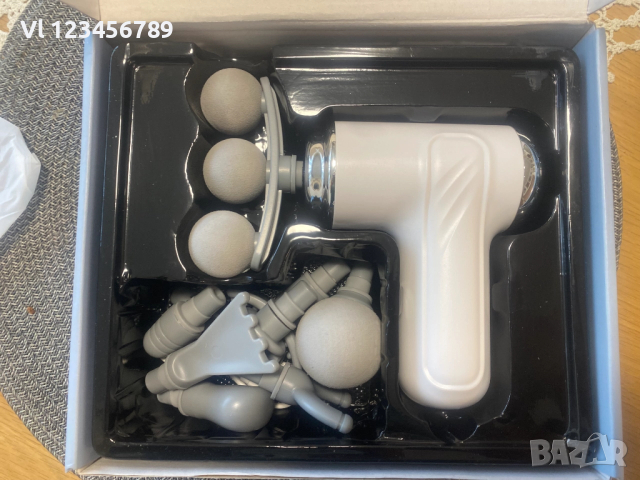 LM-130 Ръчен масажор  за дълбокотъканен масаж с 9 масажни глави 6 скорости тих, снимка 5 - Масажори - 52773934