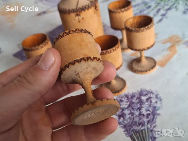 ✅ДЪРВЕН КОМПЛЕКТ ЗА НАПИТИ❗, снимка 2 - Антикварни и старинни предмети - 49218812