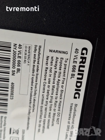 TCon BOARD ,13VNB_FP_SQ60MB4C4LV0.0 for 40inc DISPLAY LTR400HS03-B for Grundig 40VLE666BL, снимка 5 - Части и Платки - 50644407