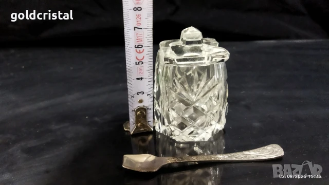 стар кристален съд за хайвер , снимка 3 - Антикварни и старинни предмети - 51247901