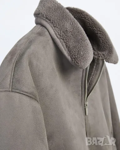 Zara Double-Faced Faux Suede Jacket, снимка 7 - Якета - 55954372