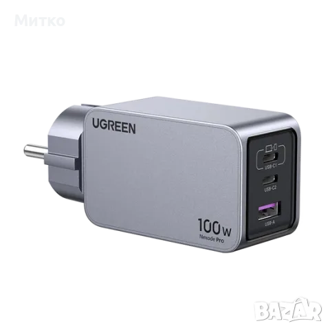 Зарядно устройство Ugreen - X757 Nexode Pro, USB-A/C, 100W, сиво