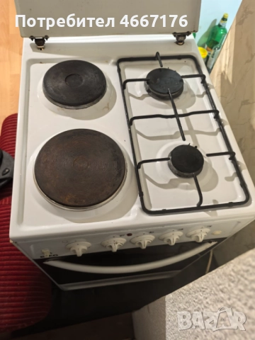 Комбинирана печка газ и ток, снимка 2 - Печки, фурни - 52633578