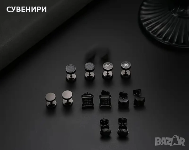 Мъжки обеци от медицинска стомана , снимка 2 - Обеци - 51559734