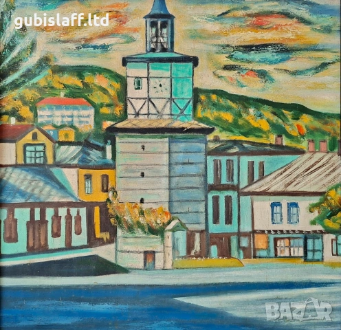 Картина "Трявна", худ. Т. Калпакчиев (1913-1984), снимка 2 - Картини - 54132795