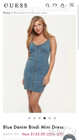 НОВА дънкова рокля GUESS-оригинал на под половин цена, снимка 10 - Рокли - 51397097