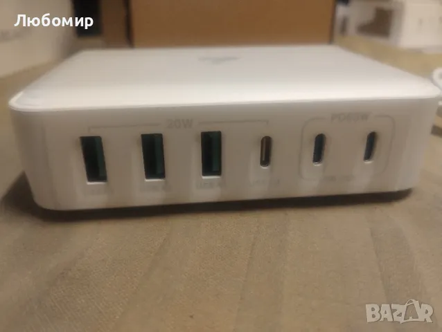 USB C зарядно устройство, 165W GaN 6-портова USB C зарядна станция PD USB C & QC USB A стенно

, снимка 6 - Друга електроника - 48948759