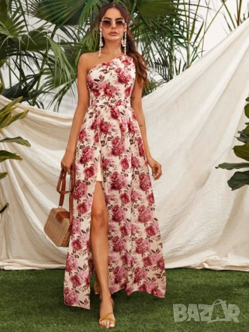 Дамска рокля с едно рамо размер М-Л - НОВА, снимка 5 - Рокли - 53911940