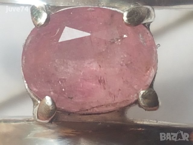 СРЕБЪРЕН ПРЪСТЕН С ПЕЦОТАИТ(ОРАНЖЕВО-РОЗОВ БЕРИЛ)-МАДАГАСКАР, снимка 2 - Пръстени - 42255604