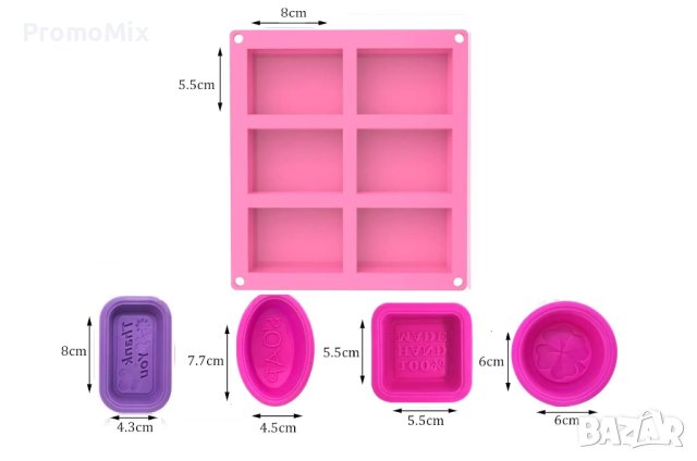 Силиконов молд Lovexiu 5 форми силиконова форма калъп за сапун свещ, снимка 5 - Форми - 44210058