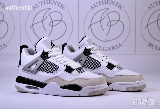 Nike Air Jordan Retro 4 Military Black Мъжки Дамски Маратонки