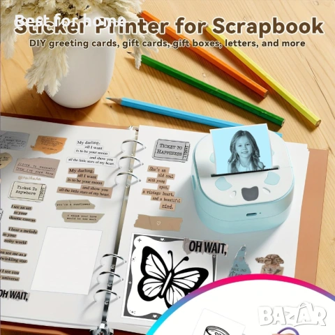 Принтер за стикери, мини фотопринтер,, снимка 4 - Друга електроника - 53321730