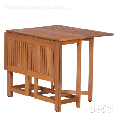 Компактен сгъваем комплект за градина маса с 4 стола от дърво меранти-супер малко място за прибиране, снимка 2 - Градински мебели, декорация  - 53995686