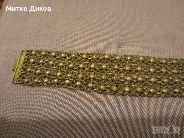 Vintage traditional Anatolian Gilded Bracelet -възрожд.гривна ,куюмджийски накит позлатена , снимка 6 - Гривни - 56093032