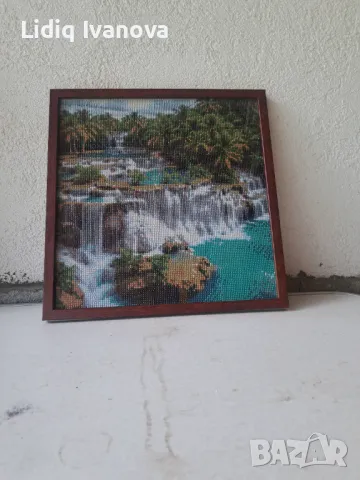 Диамантен гоблен водопад-готов и рамкиран