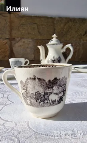 Сервиз за кафе с детски над 100 годишен , снимка 13 - Сервизи - 47315798