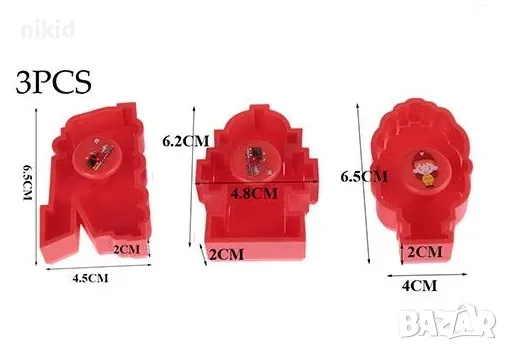 Момче пожарна пожарен кран 3 пластмасови релефни резци за сладки бисквитки фондан украса резец форма, снимка 3 - Форми - 47866235