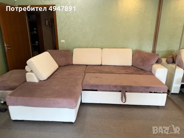 Ъглов разтегателен диван, снимка 4 - Дивани и мека мебел - 56053378