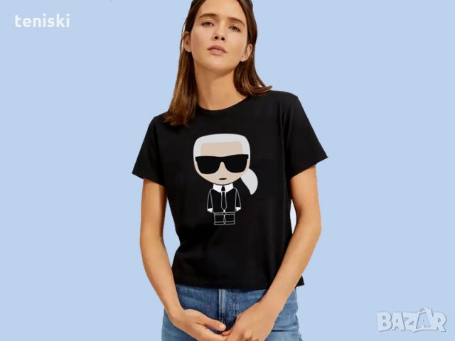 Дамска тениска KARL LAGERFELD принт 10 модела всички размери, снимка 4 - Тениски - 29135124