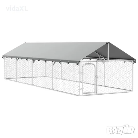 vidaXL Дворна клетка за кучета с покрив, 600x200x150 см