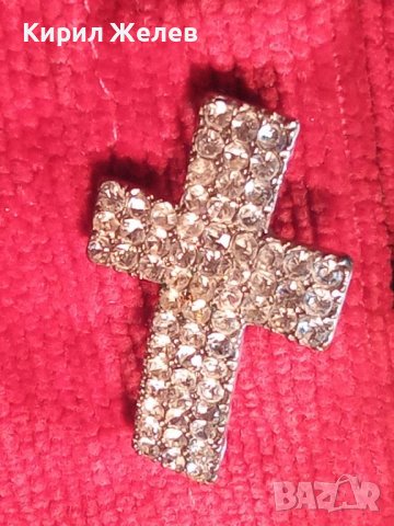 ПОСРЕБРЕНО КРИСТАЛНО МЕДНО СТАРО АРТ КРЪСТЧЕ за ГРИВНА КОЛИЕ 85831