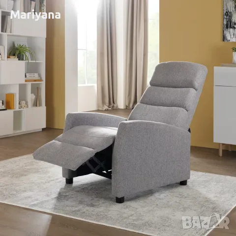 Фотьойл с регулируема тапицерия и поставка за крака, снимка 2 - Дивани и мека мебел - 56056304