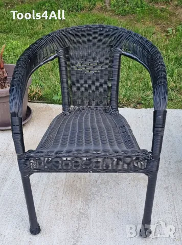 Ратанов комплект OASIS Маса и 2 стола и поставка, снимка 3 - Градински мебели, декорация  - 50307849