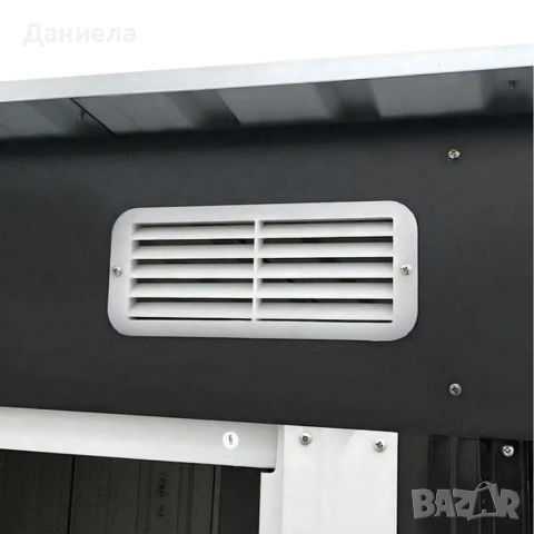 Метална градинска къща за инструменти с вентилация и заключване - 277 × 299 × 192 см, снимка 10 - Други стоки за дома - 53108582