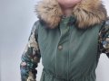 Красиво детско яке, ръкав паети, качулка естествен косъм, снимка 11
