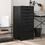 vidaXL Подвижен шкаф с чекмеджета "MOSS" Черно масивно дърво бор, снимка 2