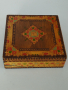 Стара дървена пирографирана кутия от Соца.16/16/5 см., снимка 1 - Други ценни предмети - 44682652