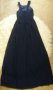 ВПЕЧАТЛЯВАЩА тъмносиня дълга рокля УНИКАЛНО КРАСИВО деколте , снимка 5