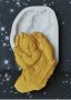 Бебе в шепа ръце голям силиконов молд форма фондан гипс декор украса, снимка 1 - Форми - 42743194