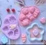 сърце love мече чаши силиконов молд форма  Свети Валентин ондан шоколад гипс, снимка 4