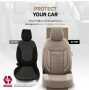 Луксозна тапицерия OTOM текстил с еко кожа COMFORT LINE Design – Бежова с бежов шев, снимка 5