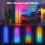 Черен RGB LED лампион riyo с приложение, дистанционно и 68+ режима, снимка 2