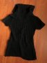 Черно плетено поло с къс ръкав, снимка 2