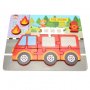 Дървен пъзел - пожарна / камион / животни, снимка 2
