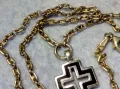 СРЕБЪРЕН КРЪСТ 925 с БЯЛА ПОЗЛАТА и ЕМАЙЛ ИТАЛИЯ с СРЕБЪРНА ВЕРИЖКА СРЕБРО 925 с ЖЪЛТА ПОЗЛАТА 49967, снимка 9