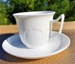Комплект бели чаши за кафе/чай от костен порцелан, снимка 2