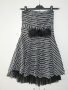 Черно бяла рокля с тюл, снимка 1 - Рокли - 29254297