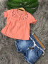 Детски комплект за момичета с дънкови панталони и блузка , снимка 1 - Детски комплекти - 44739838