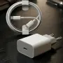 Apple 20W Usb-c Fast Charger комплект с Lightning кабел — Бързо зареждане за iPhone, снимка 1